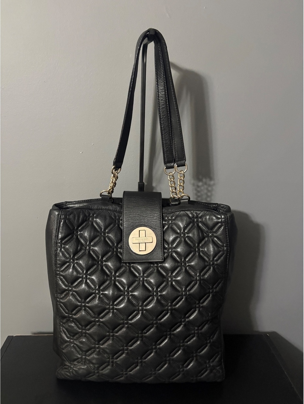 Kate Spade Quilted Leather Tote & Matching Hot Pink Zip Wallet Set